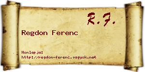 Regdon Ferenc névjegykártya